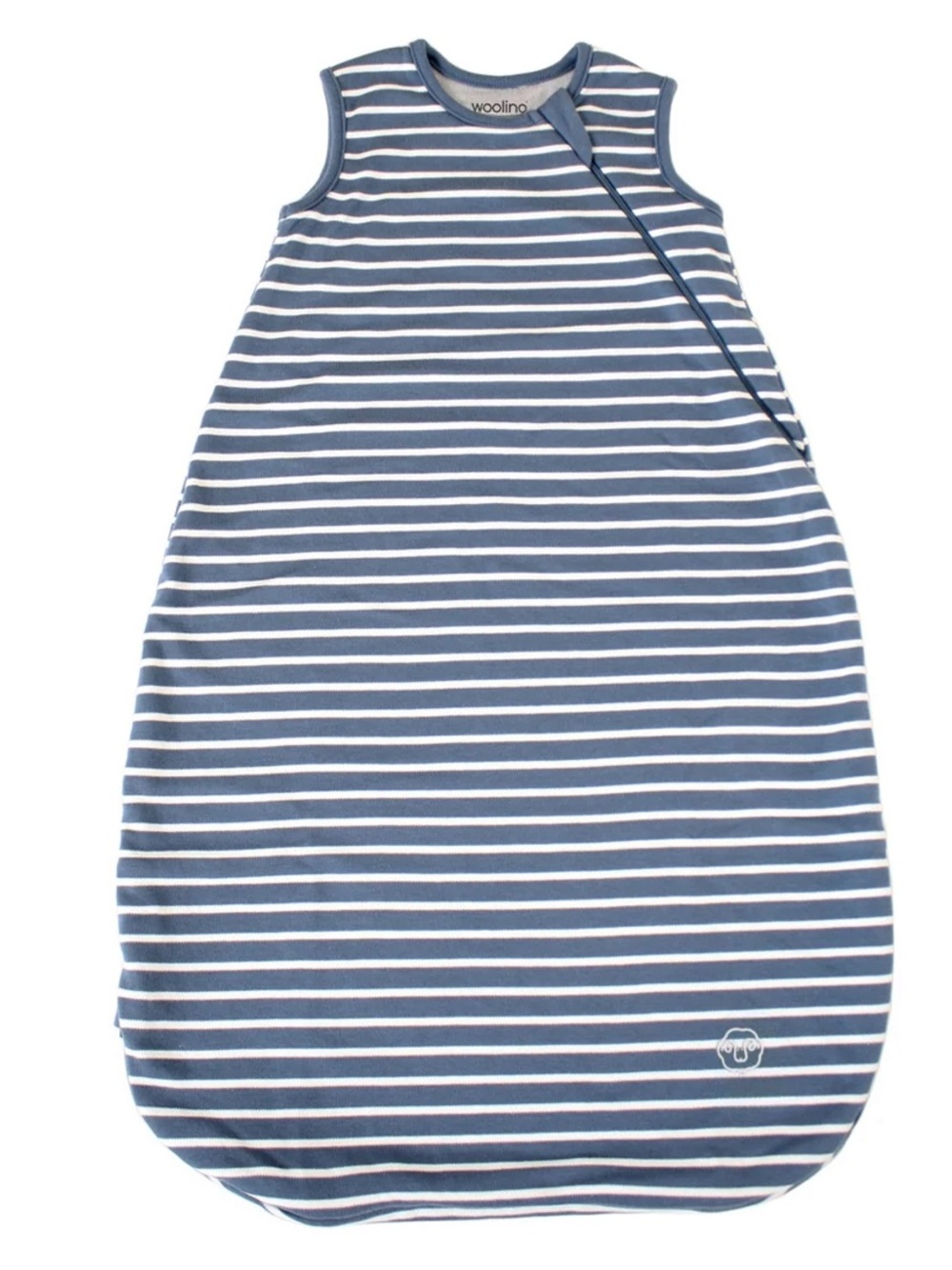 Woolino Blue & White Striped Sleeveless Baby Sleep Sack